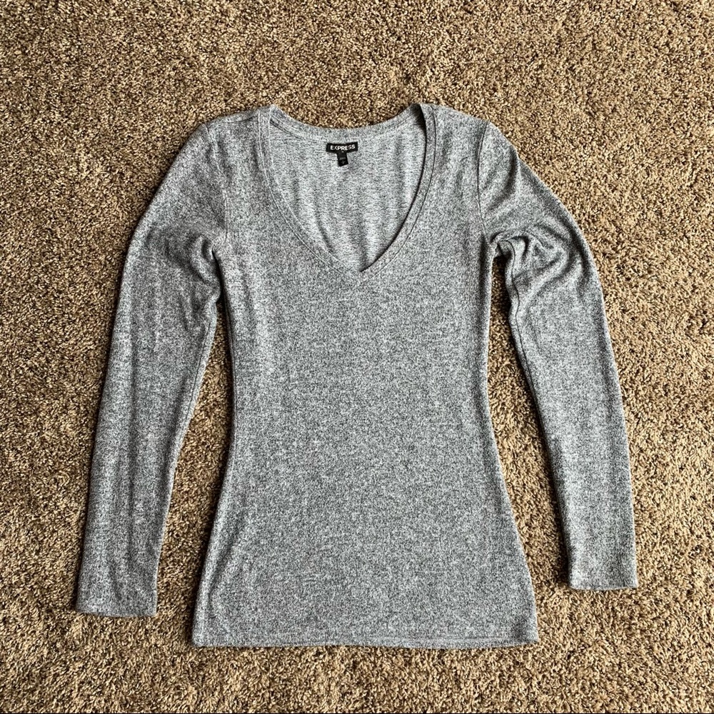 V-Neck Lightweight Grey Sweater